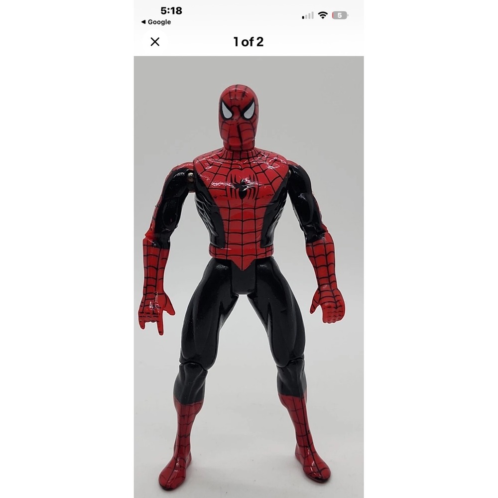 Vintage‎ 1994 Toy Biz Marvel Spider-Man Action Figure Red Black Animated Series